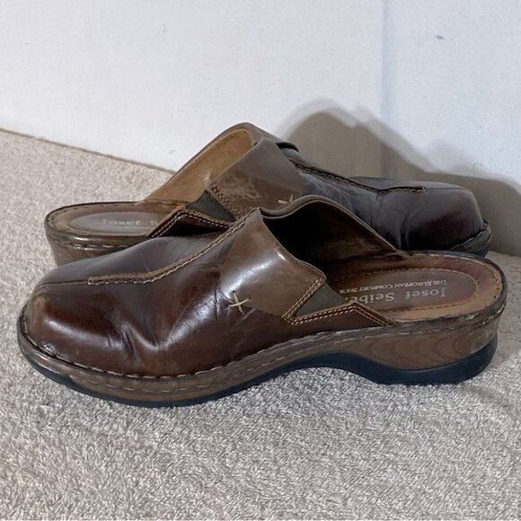 Josef Seibel Brown Leather Slip on Mules 41 - Picture 7 of 13